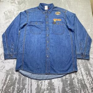 Wrangler‎ Riggs Workwear Denim Utility Shirt Long Sleeve Button Up Men XL NWT